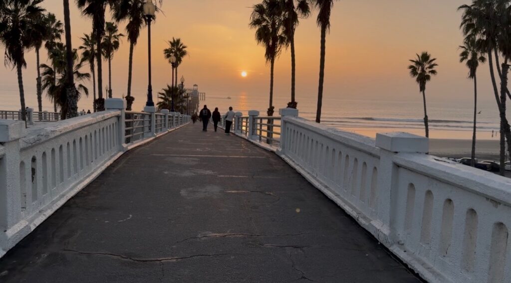 Solnedgång i Oceanside, Kalifornien